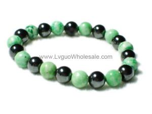 Hematite Stone Beaded Stretch Bracelet